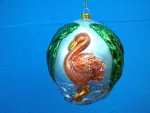 Scottish Christmas 5 1/2 " Glass Ball / Flamingo in Water
