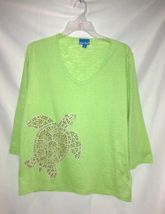 Sea Salt green top  burnout nailhead turtle M to XL 1x to 3x