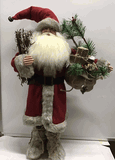 Seasons Designs 24" Twig Santa in faux fur trimmed coat