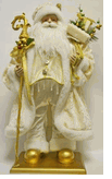 Seasons Designs 18" gold and ivory Santa on a base
