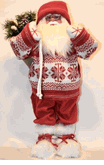 Seasons Design  24" Red & White snowflake sweater Santa Claus 