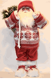 Seasons Design  24" Red & White snowflake sweater Santa Claus 