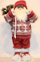 Seasons Design  24" Red & White snowflake sweater Santa Claus 