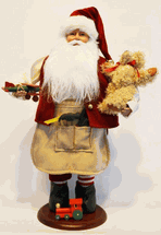 Seasons Designs 16" standing Toy Maker Santa Claus 