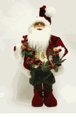 Seasons Designs 18" Red & Green Santa Claus holding Garland