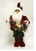 Seasons Designs 18" Red & Green Santa Claus holding Garland