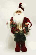 Seasons Designs 18" Red & Green Santa Claus holding Garland