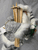 Seasons Designs 18 " Santa in Gray faux Fur with skis