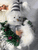 Seasons Designs 18 " Santa in Gray faux Fur with skis
