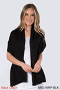 Simply Noelle Bordeaux button wrap shawl Black only