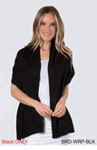 Simply Noelle Bordeaux button wrap shawl Black only