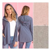 Simply Noelle striped jacket hooded Sail Away rose or steel gray S to XXL