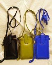 leather smartphone case 7" iphone 5 6 green, blue, or black.