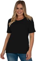 Solid black or white round neck short sleeve tee shirt