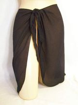 Swimsuit Cover-Up Black Georgette Pareo by Dotti Size One