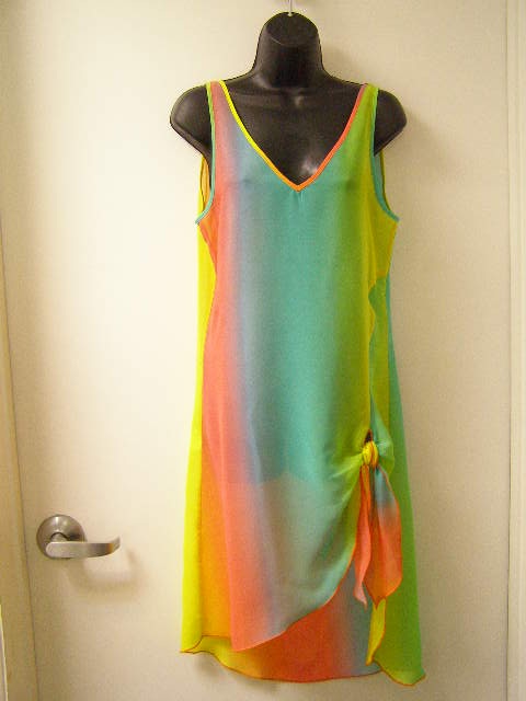 Samba Tank Maxi Dress Hi-Lo V neck swimwear cover-up Size S or M