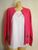 Tia Designs white shirt Fuchsia Hibiscus scoop neck Sizes M to XL & 2x or 3x