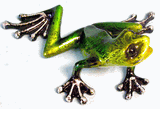December Diamonds Frog green metallic statue 5"
