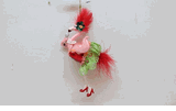 December Diamonds Feather Tailed Flamingo glass holiday ornament