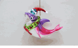 December Diamonds pink and purple hammer head shark holiday ornament