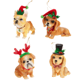 Raz Imports puppy dog ornament bulldog dachshund golden retriever or cocker spaniel pug
