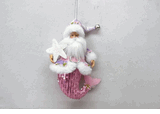 December Diamonds Pink & lavender Santa Merman holiday ornament