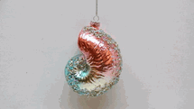 December Diamonds Pink & Turquoise glass seashell holiday ornament
