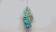 December Diamonds Glass glittered Seahorse holiday ornament