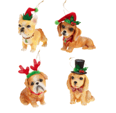 Raz Imports puppy dog ornament bulldog dachshund golden retriever or cocker spaniel pug