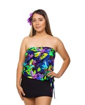 Topanga by THE swimwear Tropical Dreams print bandeau blouson sizes 8 to 20