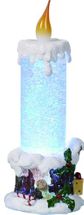 Transpac Acrylic Large Lighted Candle present & candy cane 11.25"