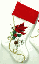 Christmas stocking one red cardinal on white 19" by Season's Design