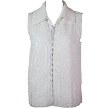 White vest Diamond zipper one size by Magic Scarf size small to large