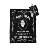 Willie Nelson black & white plush fleece throw