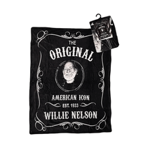Willie Nelson black & white plush fleece throw
