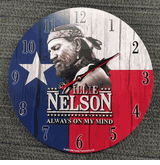 Willie Nelson Partiotic Always on my Mind round clock