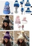 Winter beanie puffer hat fleece lining