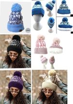 Winter beanie puffer hat fleece lining