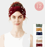 Winter hat embellished knit headband ear muffs 6 colors to choose from 