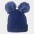Winter knit beanie hat double Pom Pom black or navy