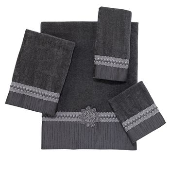 Avanti Braided Medallion Towels-Granite