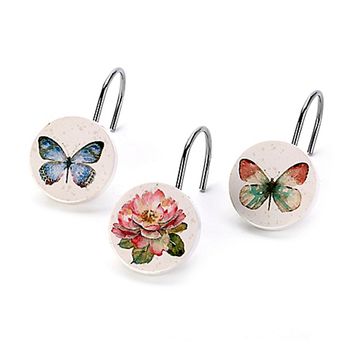 Avanti Butterfly Garden Shower Curtain Hooks