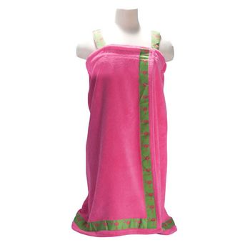 Bath Wrap Coral Fleece Pink-Palmetto Moon