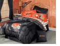 CLEVELAND BROWNS Solid Black Denim Twin Bedskirt