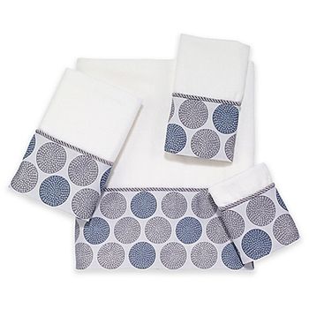 Dotted Circles Towels-White Avanti Linens