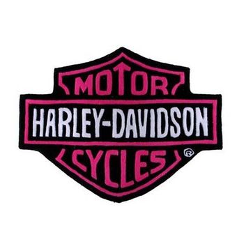Harley Davidson Plush Carved Rug-Pink  37.5" x 28.5"