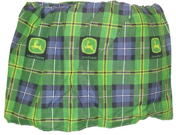 John Deere Green Plaid Denim  Bedskirts