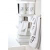Premier Whilte/Silver Single Monogram Towels