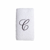 Premier Whilte/Silver Single Monogram Towels