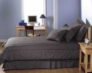 Solid Black Denim Bed Skirts & Drapes